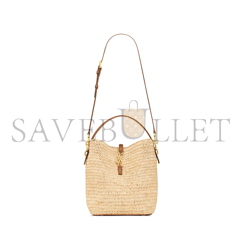 Y*L le 37 in woven raffia and vegetable-tanned leather 773991gaad72080 (20*25*16cm)